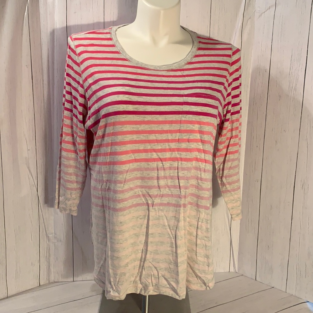 Christopher & Banks striped 3/4 length sleeve tee.